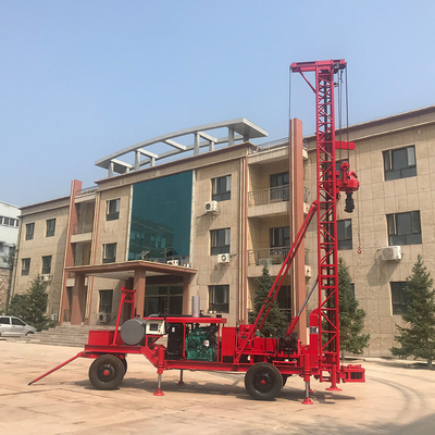 GL - IIA 300m Küçük Kuyu Sondaj Makinası Portatif Römork Üstü Dizel Motor Gücü