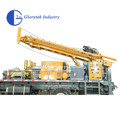 Tam Hidrolik Kamyon Montajlı Tür Bor Çukur Su Kuyu Kuyu Kuyu / Kuyu Rig, 500m Derinlik, 105-350mm Delik çapı